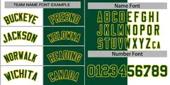 Green White-Gold Split Varsity Full-Snap Letterman Jacket 3