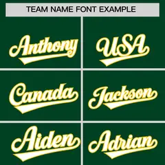 Green White-Gold Varsity Letterman Classic Hoodie Jacket 5