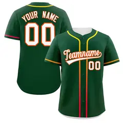 Green White Gradient Ribbed Authentic Baseball Jersey 1