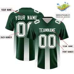 Green White Gradient Vertical Stripe Fashion Football Jersey 2