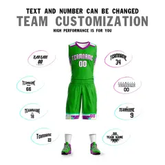 Green White Graffiti Basketball Jersey Set 4