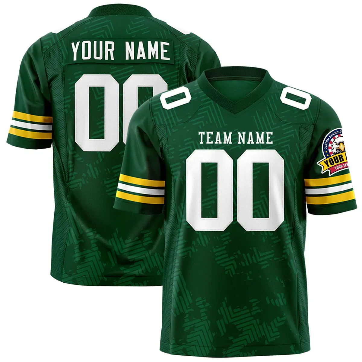 Green White Graffiti Line Authentic Football Jersey