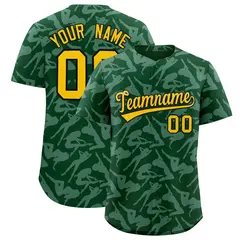 Green White Graffiti Pattern Authentic Baseball Jersey 1