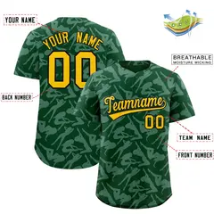 Green White Graffiti Pattern Authentic Baseball Jersey 2