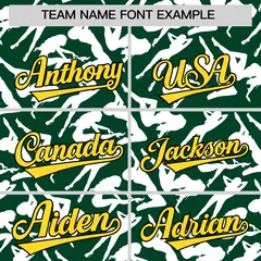 Green White Graffiti Pattern Authentic Baseball Jersey 3