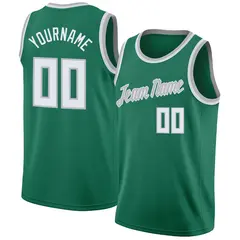 Green White-Gray Classic Mesh Sport Basketball Jersey 1
