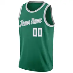 Green White-Gray Classic Mesh Sport Basketball Jersey 5
