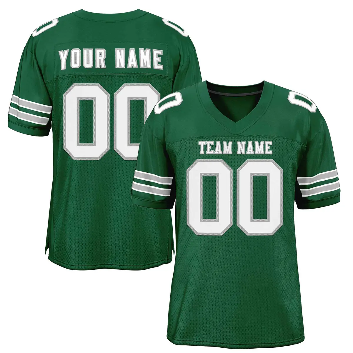 Green White Gray Classic Style Authentic Football Jersey