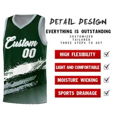 Green White Gray Graffiti Basketball Jersey 2