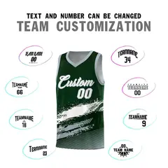 Green White Gray Graffiti Basketball Jersey 4
