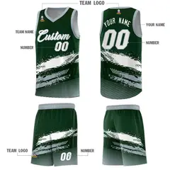 Green White Gray Graffiti Basketball Jersey 5