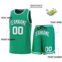 Green White-Green Classic Sets Basketball Jersey 2