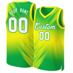 Green White-Green Gradient Fashion Slash Basketball Jersey