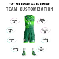 Green White-Green Gradient Slash Basketball Jersey 4