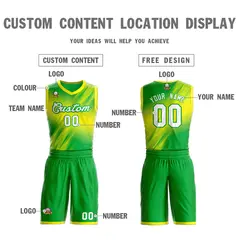 Green White-Green Gradient Slash Basketball Jersey 3