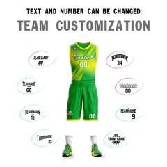 Green White-Green Gradient Slash Basketball Jersey 4