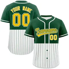 Green White Half Stripe Authentic Baseball Jersey