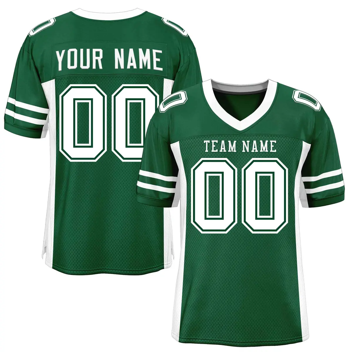 Green White Insert Color Mesh Authentic Football Jersey