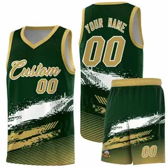 Green White Khaki Graffiti Basketball Jersey 1