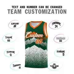 Green White Mountain Fade Gradient Fashion Basketball Jersey 4
