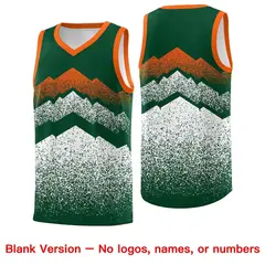 Green White Mountain Fade Gradient Fashion Basketball Jersey 6