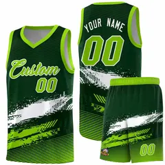 Green White Neon Green Graffiti Basketball Jersey 1