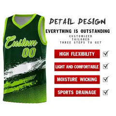 Green White Neon Green Graffiti Basketball Jersey 2