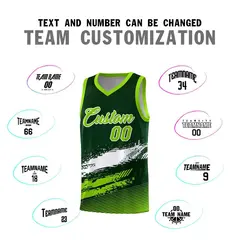 Green White Neon Green Graffiti Basketball Jersey 4