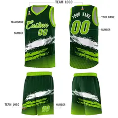 Green White Neon Green Graffiti Basketball Jersey 5