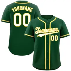Green White-Old Gold Authentic Classic Baseball Jersey 1