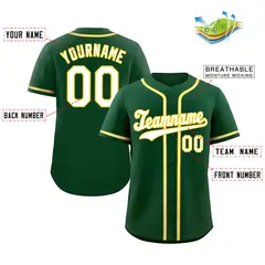 Green White-Old Gold Authentic Classic Baseball Jersey 2