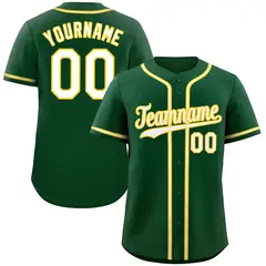 Green White-Old Gold Authentic Classic Baseball Jersey 1