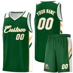 Green White-Old Gold Classic Basketball Jersey Set