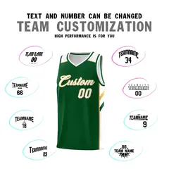 Green White-Old Gold Classic Basketball Jersey Set 4