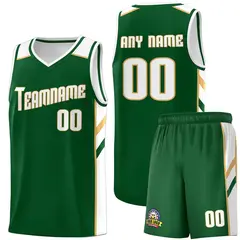 Green White-Old Gold Classic Basketball Jersey Set