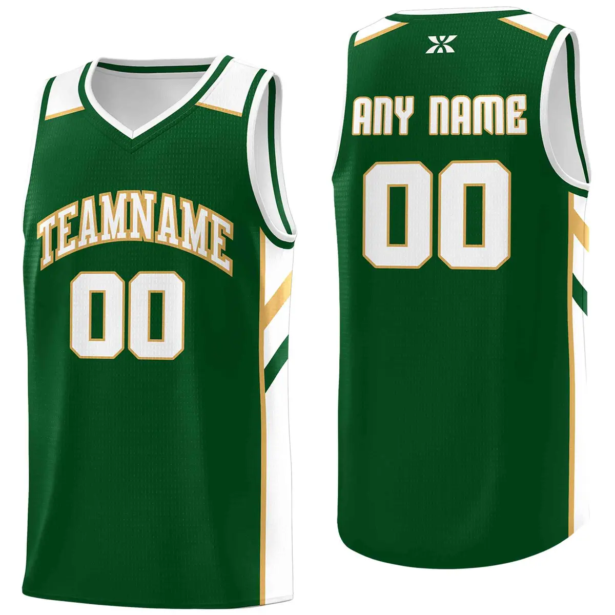 Green White-Old Gold Classic Tops Mesh Basketball Jersey