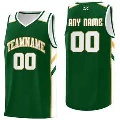 Green White-Old Gold Classic Tops Mesh Basketball Jersey