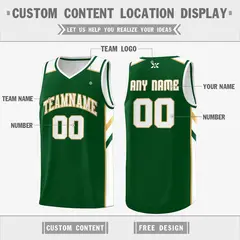 Green White-Old Gold Classic Tops Mesh Basketball Jersey 2