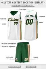 Green White-Old Gold Double Side Sets Men Basketball Jersey 2