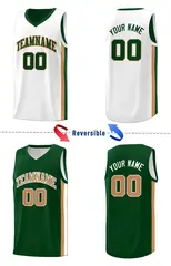 Green White-Old Gold Double Side Sets Men Basketball Jersey 3