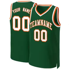 Green White-Orange Classic Basketball Jersey 1