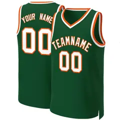 Green White-Orange Classic Basketball Jersey
