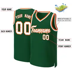 Green White-Orange Classic Basketball Jersey 2