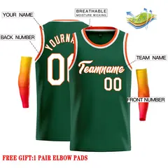 Green White-Orange Classic Casual Basketball Jersey 2