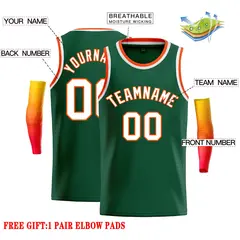 Green White-Orange Classic Casual Basketball Jersey 2