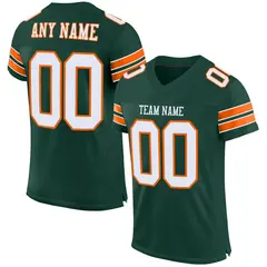 Green White-Orange Classic Style Mesh Football Jersey 1