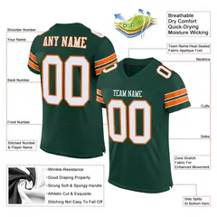 Green White-Orange Classic Style Mesh Football Jersey 2