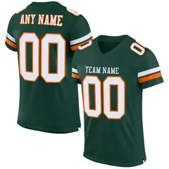 Green White-Orange Classic Style Mesh Football Jersey 1