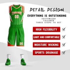 Green White-Orange Graffiti Angular Element Basketball Jersey 2