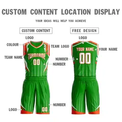 Green White-Orange Graffiti Angular Element Basketball Jersey 3